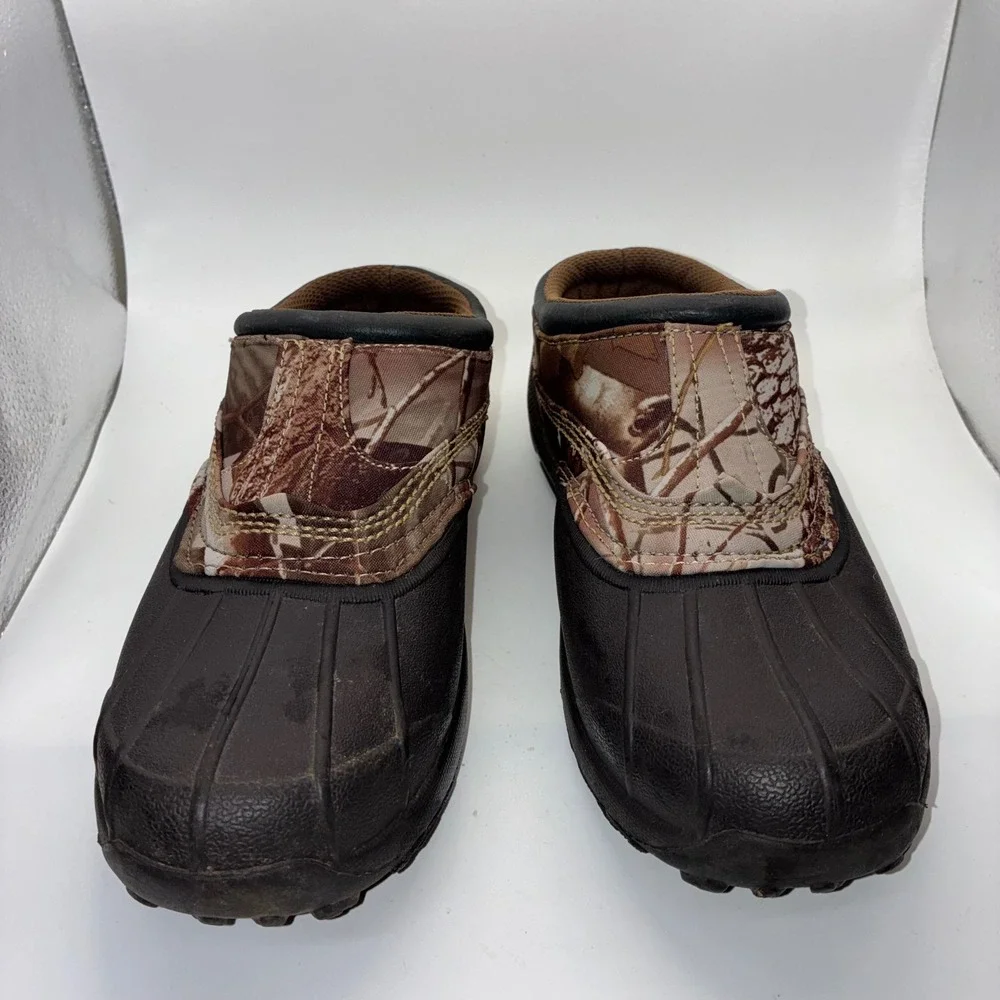 RedHead Mens Size 6 Camo Duck Shoes Brown Slip On Rubber Sole Outdoor Hunting